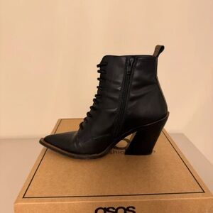 ASOS Black Ankle Boots with Chunky Heel